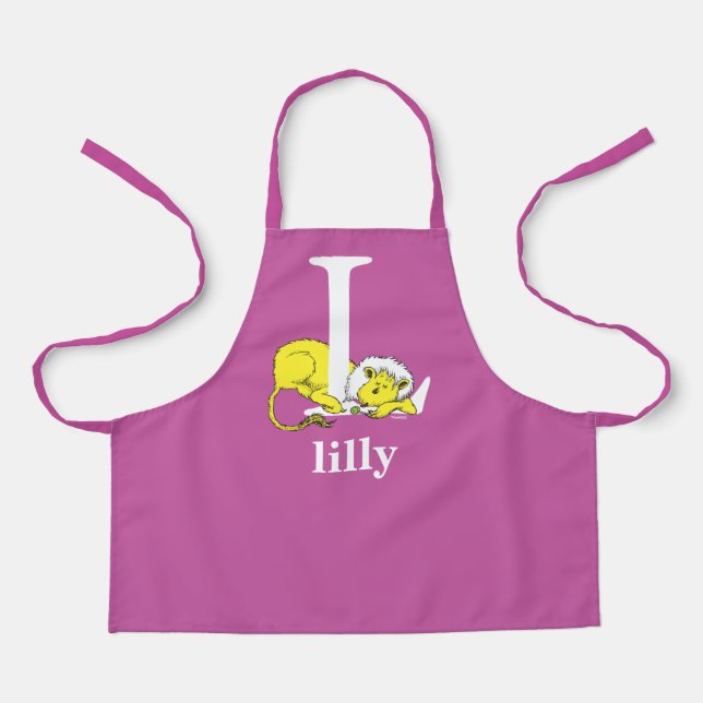 Dr. Seuss's ABC: Letter L - White | Add Your Name Apron (Front)