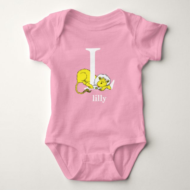 Dr. Seuss's ABC: Letter L - White | Add Your Name Baby Bodysuit (Front)