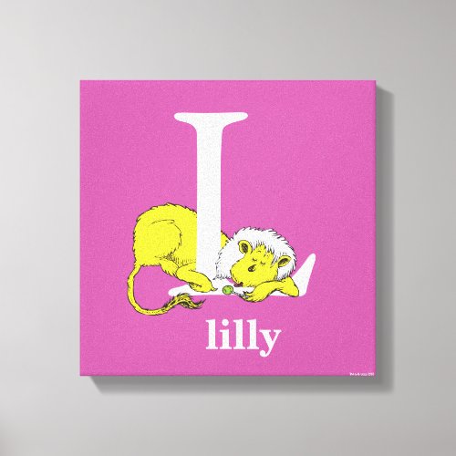 Dr Seusss ABC Letter L _ White  Add Your Name Canvas Print