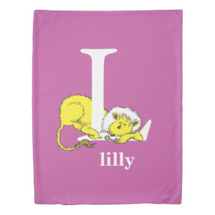 Dr. Seuss's ABC: Letter L - White Add Your Name Duvet Cover