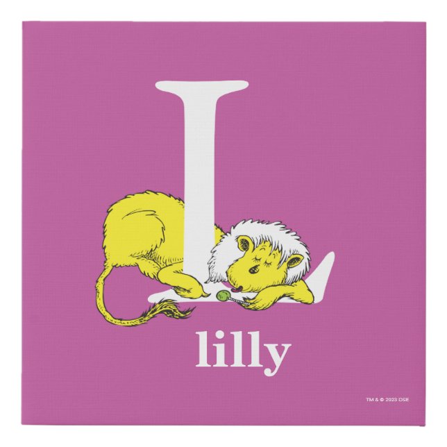 Dr. Seuss's ABC: Letter L - White | Add Your Name Faux Canvas Print (Front)