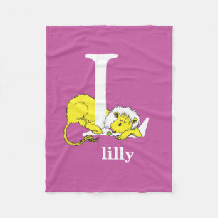 Dr. Seuss's ABC: Letter L - White Add Your Name Fleece Blanket