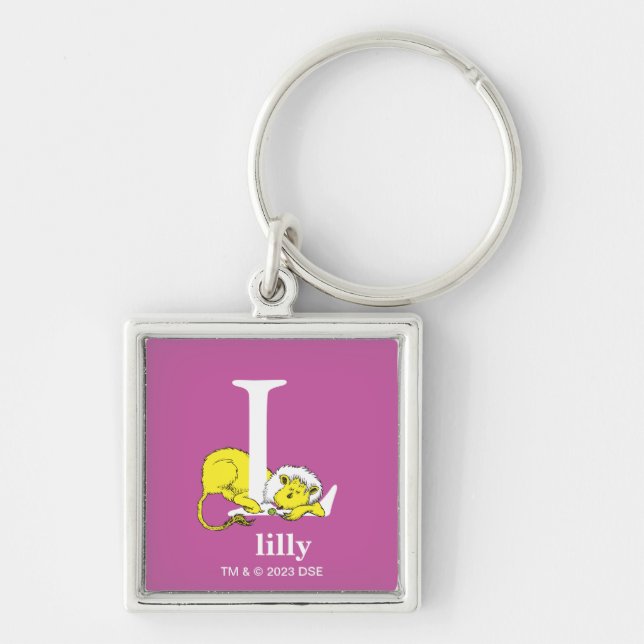 Dr. Seuss's ABC: Letter L - White | Add Your Name Keychain (Front)