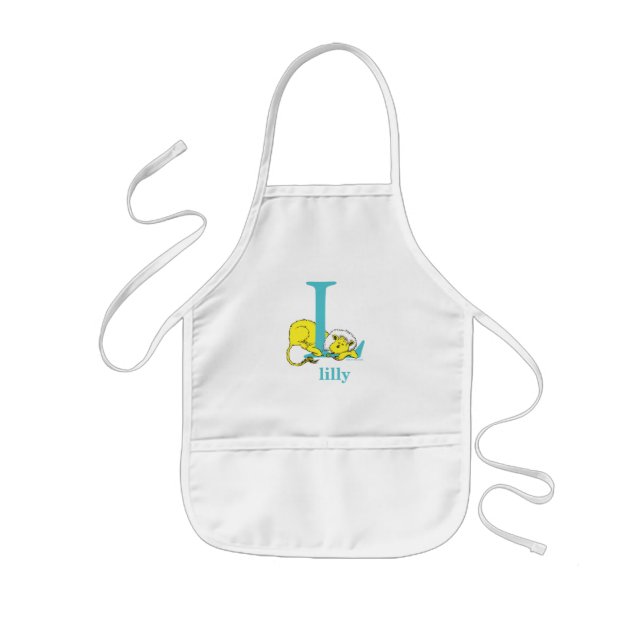 Dr. Seuss's ABC: Letter L - White | Add Your Name Kids' Apron (Front)