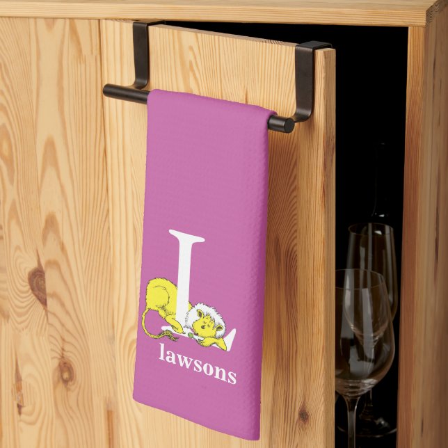 Dr. Seuss's ABC: Letter L - White | Add Your Name Kitchen Towel (Thirds Fold)