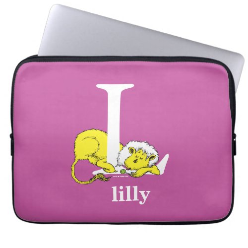Dr Seusss ABC Letter L _ White  Add Your Name Laptop Sleeve