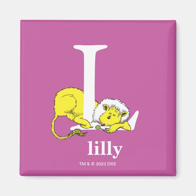 Dr. Seuss's ABC: Letter L - White | Add Your Name Magnet (Front)
