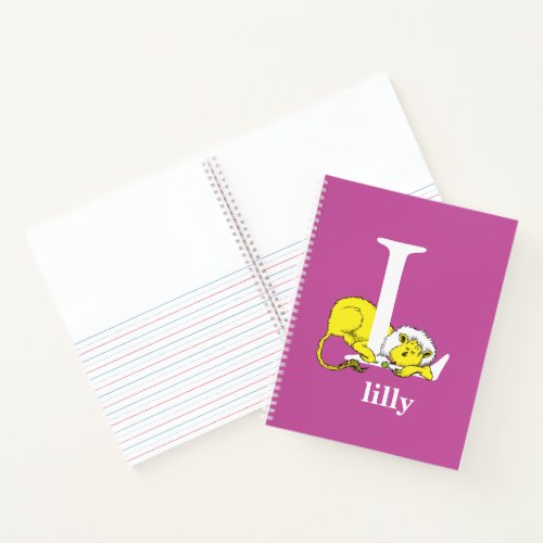 Dr Seusss ABC Letter L _ White  Add Your Name Notebook