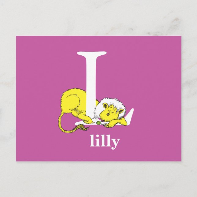 Dr. Seuss's ABC: Letter L - White | Add Your Name Postcard (Front)