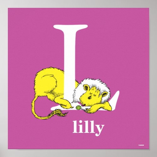 Dr Seusss ABC Letter L _ White  Add Your Name Poster