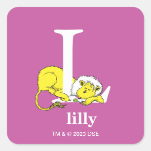 Dr. Seuss's ABC: Letter L - White Add Your Name Square Sticker