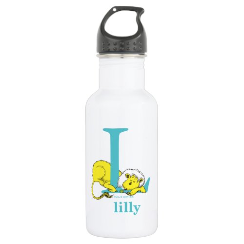 Dr Seusss ABC Letter L _ White  Add Your Name Stainless Steel Water Bottle