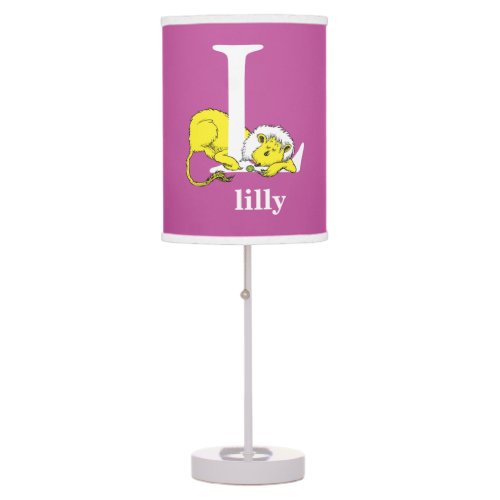 Dr Seusss ABC Letter L _ White  Add Your Name Table Lamp