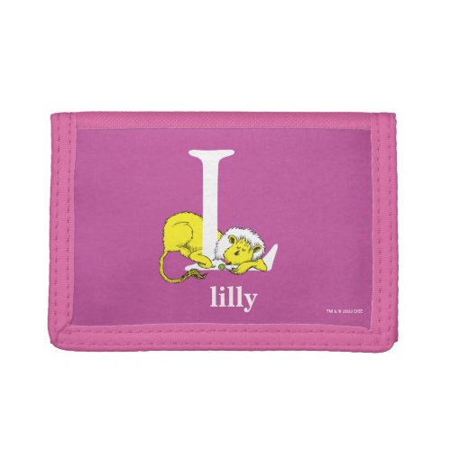 Dr Seusss ABC Letter L _ White  Add Your Name Trifold Wallet
