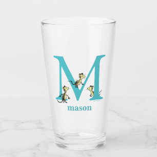 Dr. Seuss's ABC: Letter M - Teal   Add Your Name Glass