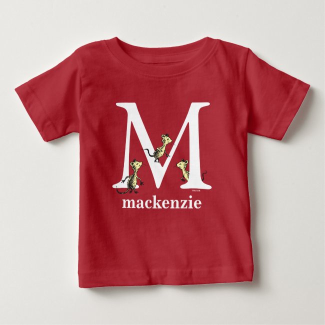 Dr. Seuss's ABC: Letter M - White | Add Your Name Baby T-Shirt