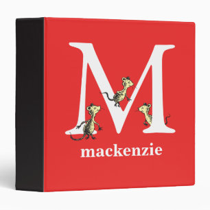 Dr. Seuss's ABC: Letter M - White Add Your Name Binder