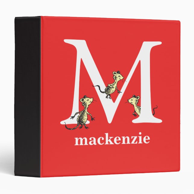 Dr. Seuss's ABC: Letter M - White | Add Your Name Binder (Front/Spine)