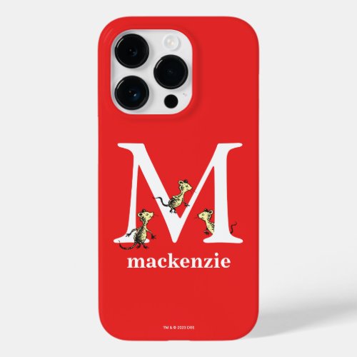 Dr Seusss ABC Letter M _ White  Add Your Name Case_Mate iPhone 14 Pro Case