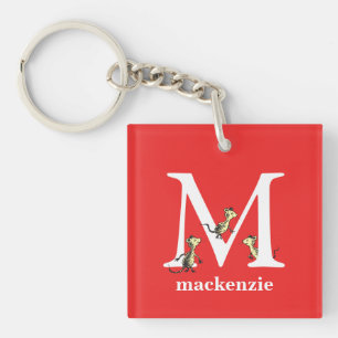Dr. Seuss's ABC: Letter M - White   Add Your Name Keychain
