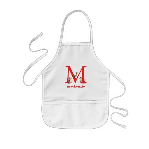 Dr Seusss ABC Letter M _ White  Add Your Name Kids Apron