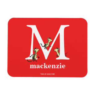 Dr. Seuss's ABC: Letter M - White Add Your Name Magnet