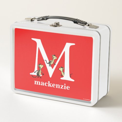 Dr Seusss ABC Letter M _ White  Add Your Name Metal Lunch Box
