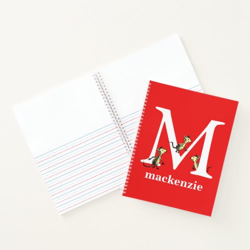 Dr Seusss ABC Letter M _ White  Add Your Name Notebook