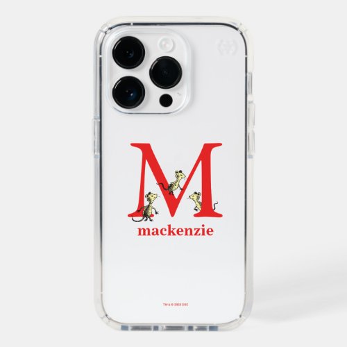 Dr Seusss ABC Letter M _ White  Add Your Name Speck iPhone 14 Pro Case