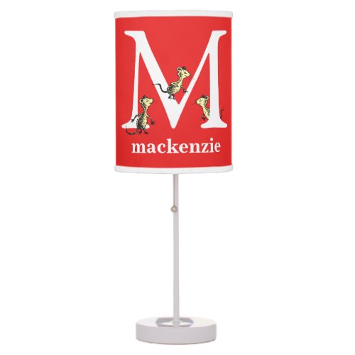 Dr Seusss ABC Letter M _ White  Add Your Name Table Lamp