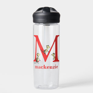 Dr. Seuss's ABC: Letter M - White Add Your Name Water Bottle