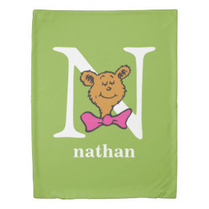 Dr. Seuss's ABC: Letter N - White Add Your Name Duvet Cover