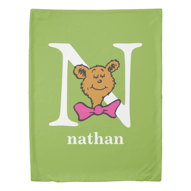 Dr. Seuss's ABC: Letter N - White | Add Your Name Duvet Cover (Front)