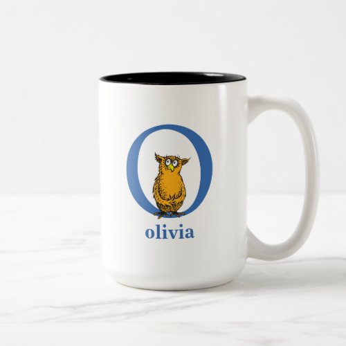 Dr Seusss ABC Letter O _ Blue  Add Your Name Two_Tone Coffee Mug