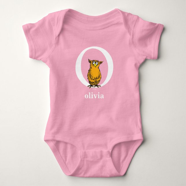 Dr. Seuss's ABC: Letter O - White | Add Your Name Baby Bodysuit (Front)
