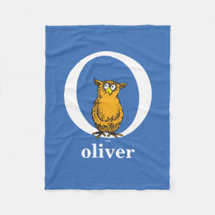 Dr. Seuss's ABC: Letter O - White Add Your Name Fleece Blanket