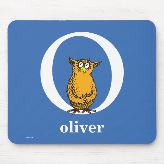 Dr. Seuss's ABC: Letter O - White | Add Your Name Mouse Pad (Front)