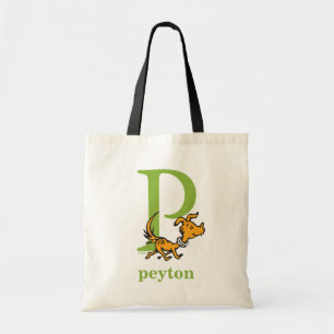 Dr. Seuss's ABC: Letter P - Green Add Your Name Tote Bag