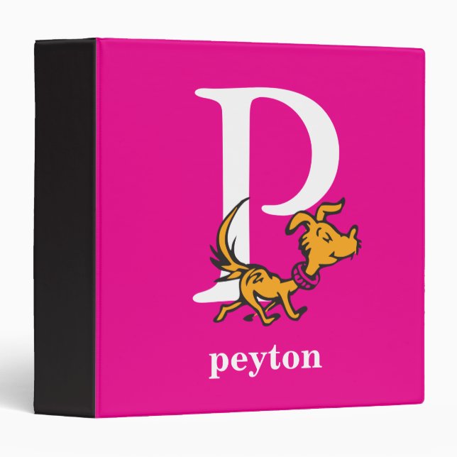 Dr. Seuss's ABC: Letter P - White | Add Your Name 3 Ring Binder (Front/Spine)