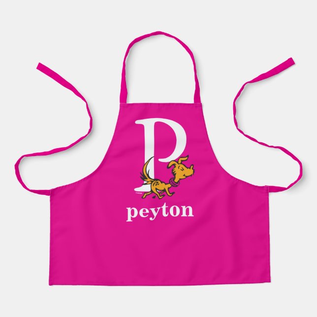 Dr. Seuss's ABC: Letter P - White | Add Your Name Apron (Front)