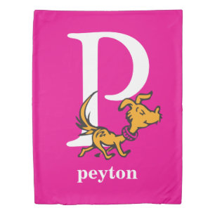 Dr. Seuss's ABC: Letter P - White Add Your Name Duvet Cover