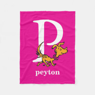 Dr. Seuss's ABC: Letter P - White Add Your Name Fleece Blanket