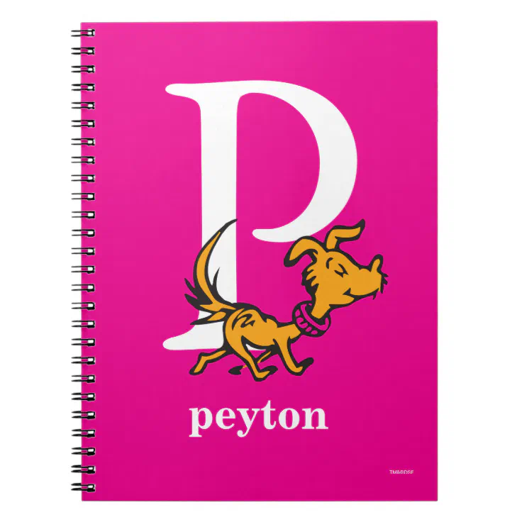 Dr. Seuss's ABC: Letter P - White | Add Your Name Notebook | Zazzle
