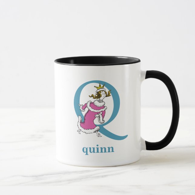 Dr. Seuss's ABC: Letter Q - Blue | Add Your Name Mug (Right)