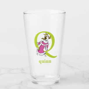 Dr. Seuss's ABC: Letter Q - Green Add Your Name Glass