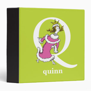 Dr. Seuss's ABC: Letter Q - White   Add Your Name 3 Ring Binder