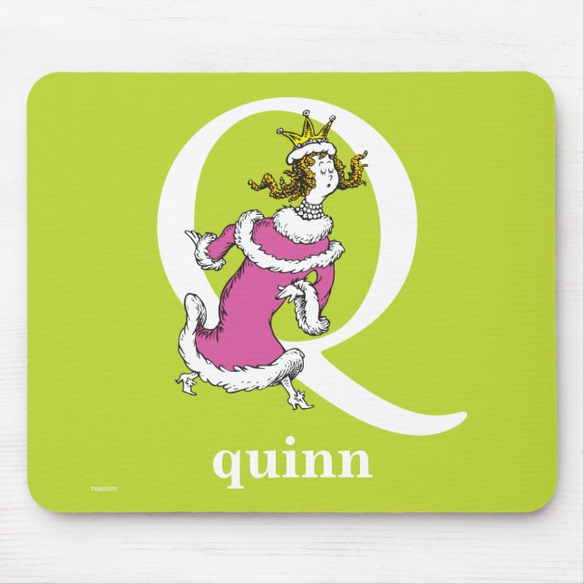 Dr. Seuss's ABC: Letter Q - White | Add Your Name Mouse Pad (Front)