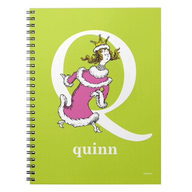 Dr. Seuss's ABC: Letter Q - White | Add Your Name Notebook (Front)