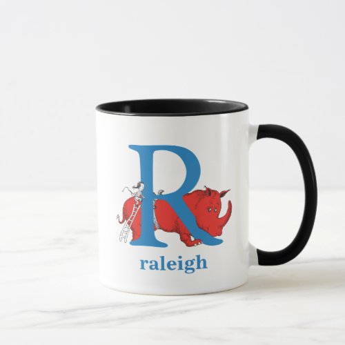 Dr Seusss ABC Letter R _ Blue  Add Your Name Mug