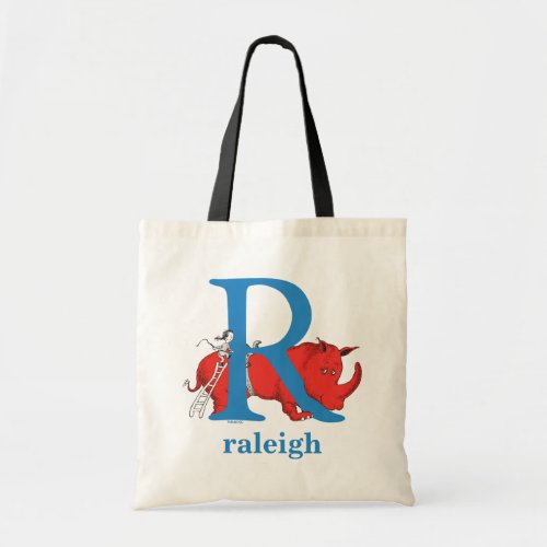 Dr Seusss ABC Letter R _ Blue  Add Your Name Tote Bag